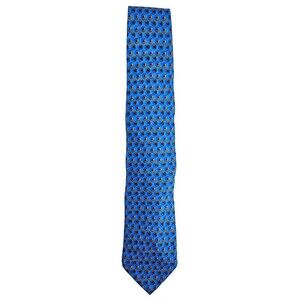 Ermenegildo Zegna men's neck tie Blue Geometric Pattern Classic 3.5"-60"